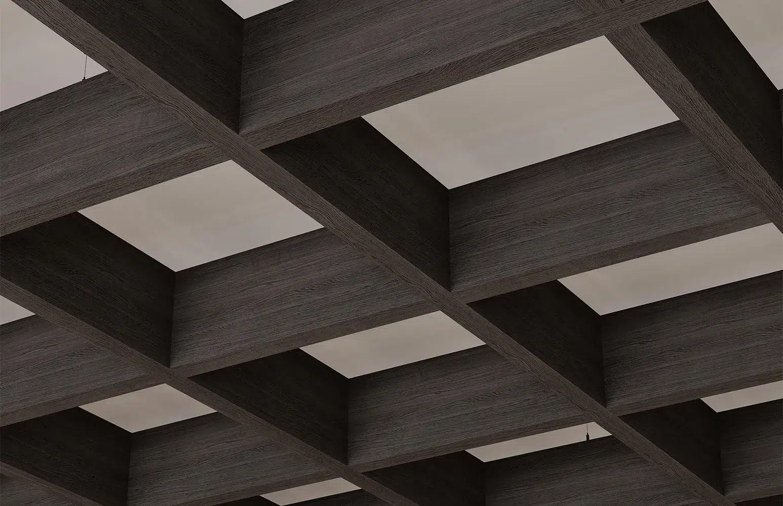 Framework Open Ceiling Grids | Charred Larch | WoodGrain Collection