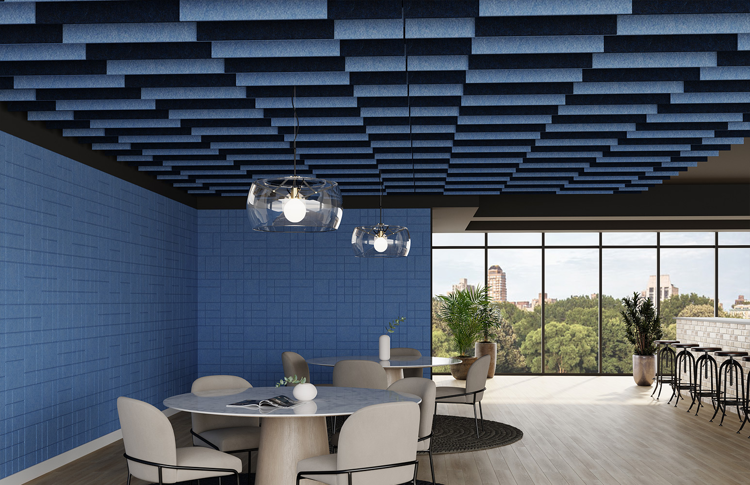 Groove Ceiling Baffles | Marine & Midnight | Premier Collection