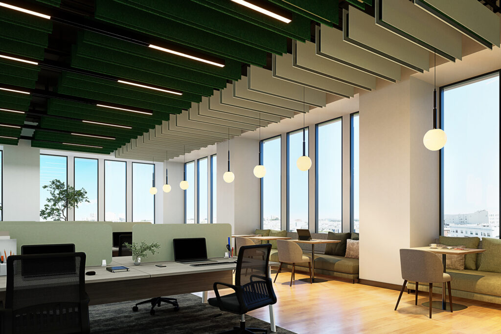 Stack Ceiling Baffles | Celery, Quartz | Premier Collection