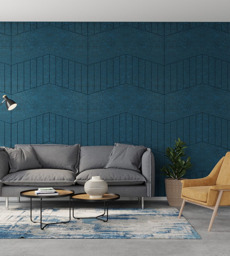 Fracture Wall Panel, Tracks | Denim | Premier Collection