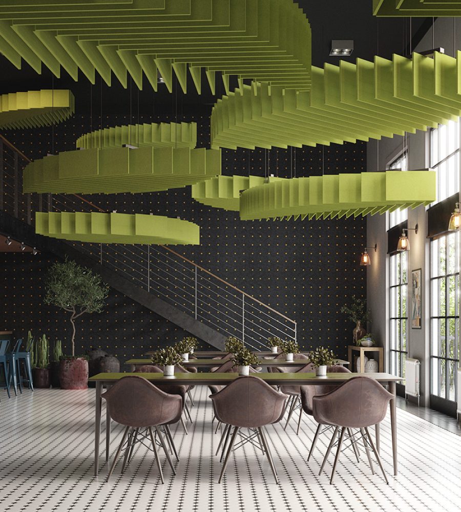 Pixel, Circle Wall Panels | Charcoal, Turmeric | Premier Collection