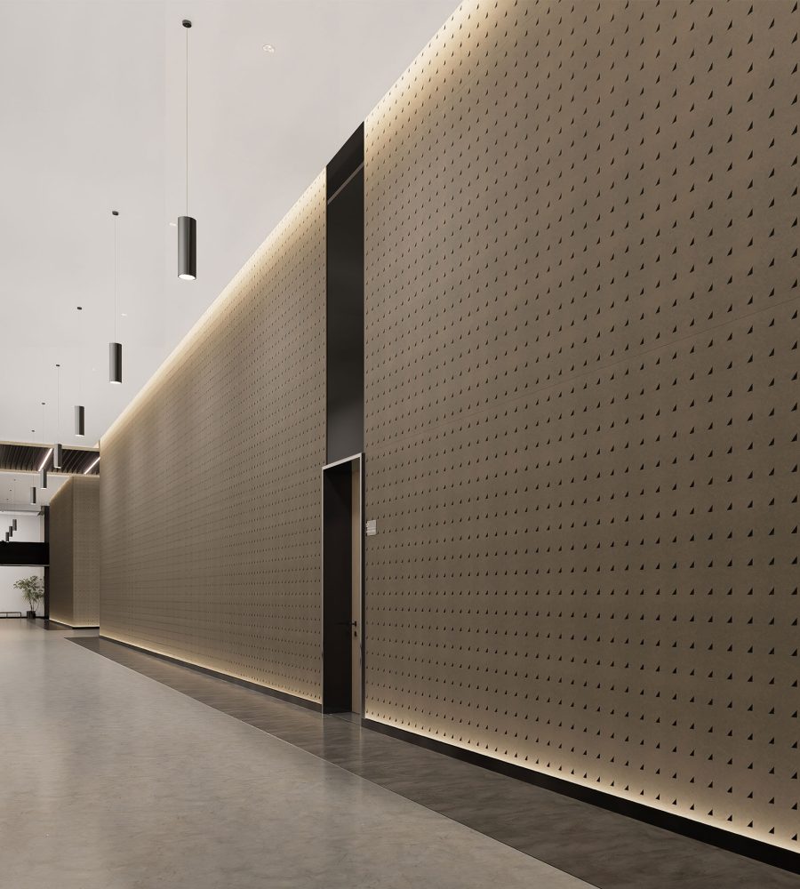Pixel, Right Triangle Wall Panels | Walnut, Piano Black | Premier Collection