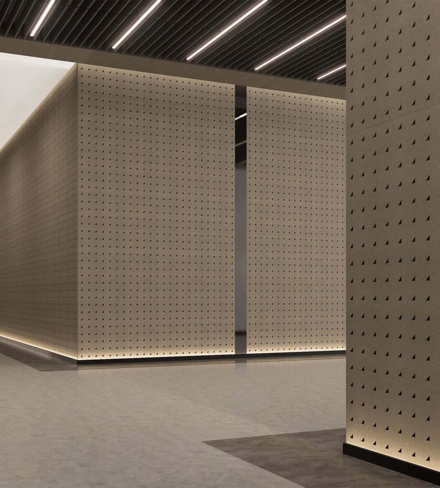 Pixel, Right Triangle Wall Panels | Walnut, Piano Black | Premier Collection