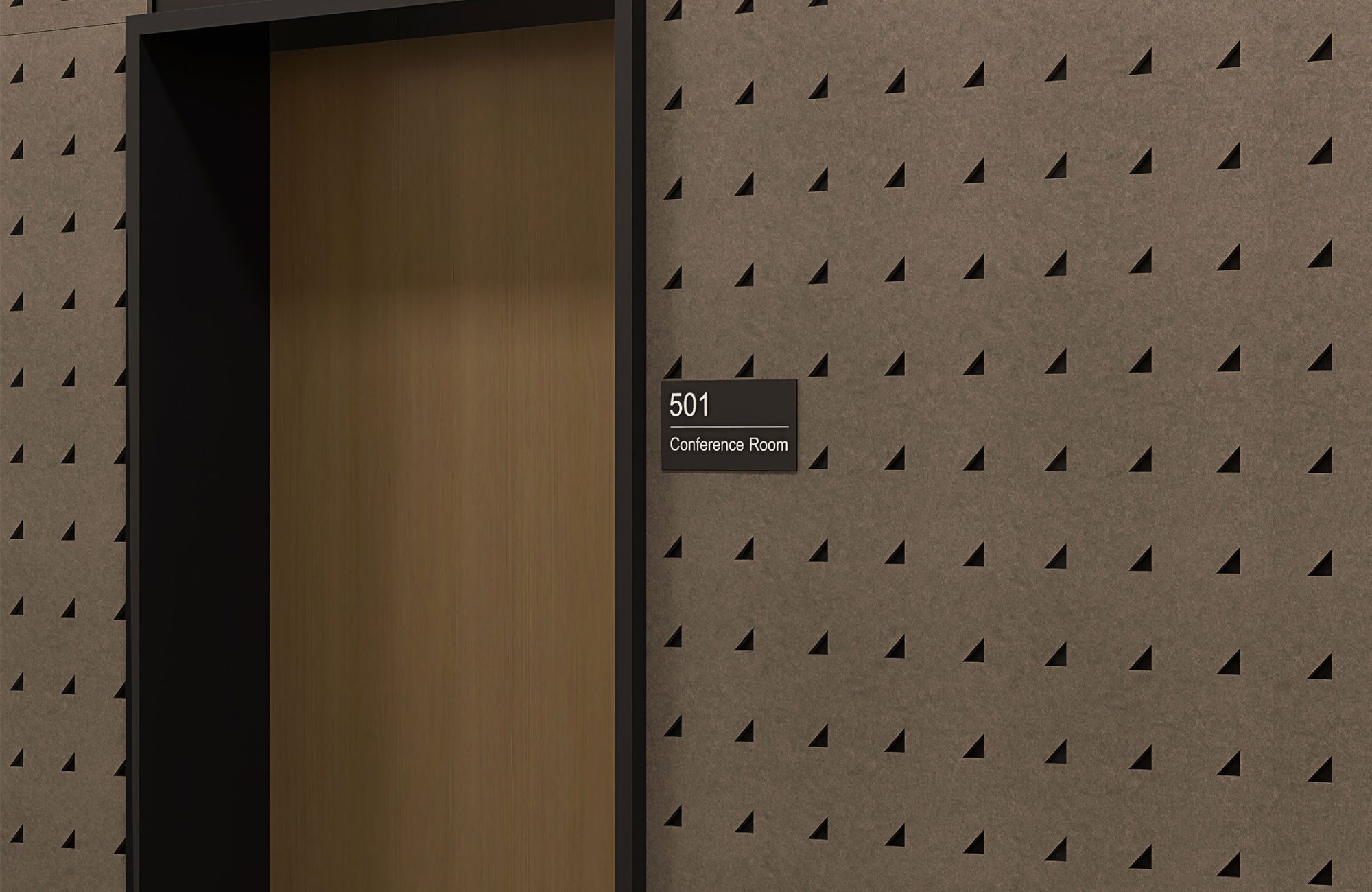 Pixel, Right Triangle Wall Panels | Walnut, Piano Black | Premier Collection