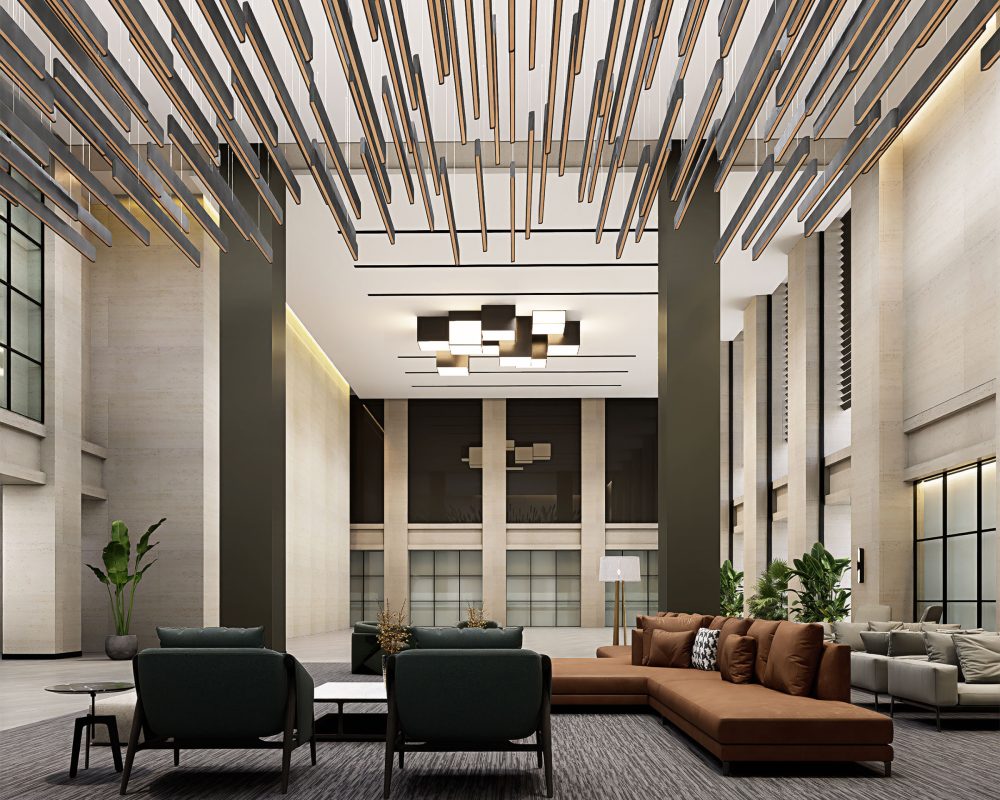 Sway Ceiling Baffles | Charcoal, Peach | Premier Collection