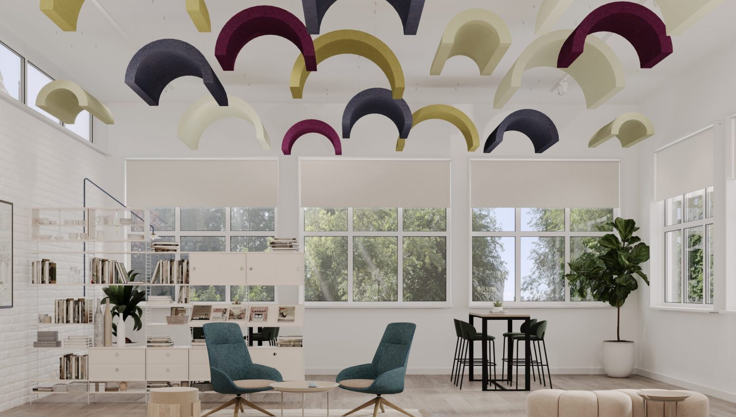 Crest Ceiling Clouds | Pistachio, Eucalyptus, Shiraz, Flint, Celery | Premier Collection