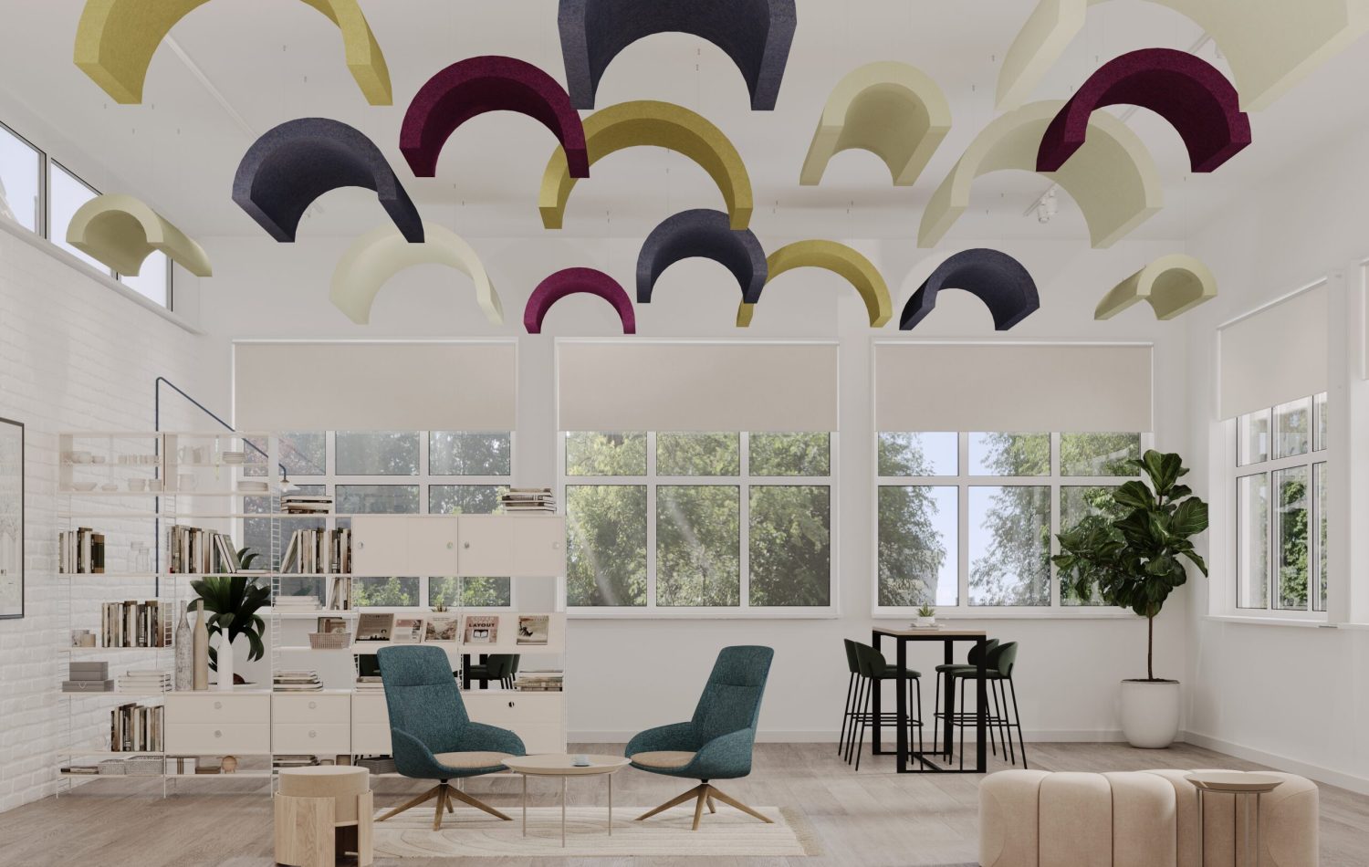 Crest Ceiling Clouds | Pistachio, Eucalyptus, Shiraz, Flint, Celery | Premier Collection