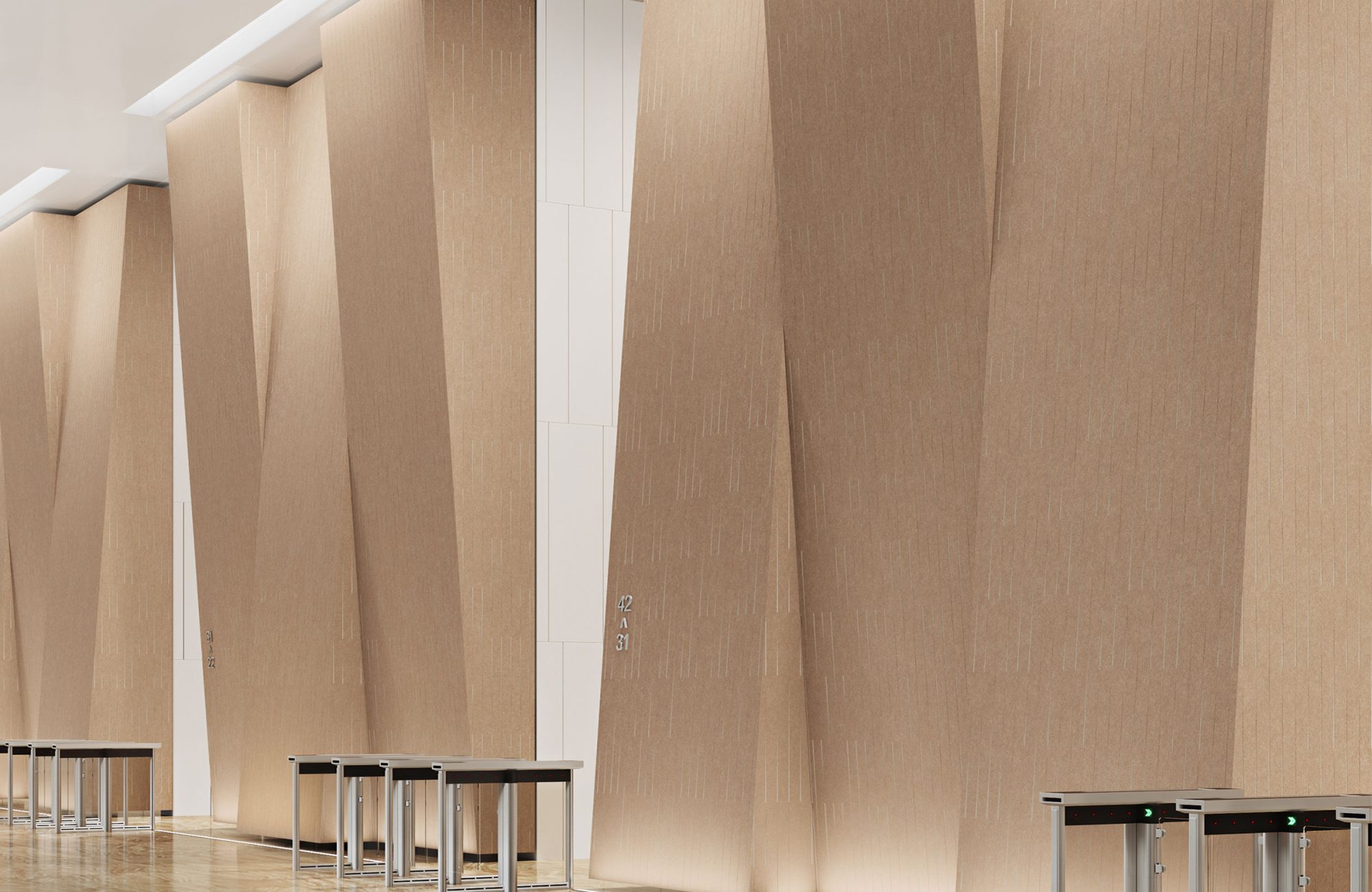 Fracture Two-Tone Wall Panel, Thread | Umber, Almond | Premier Collection