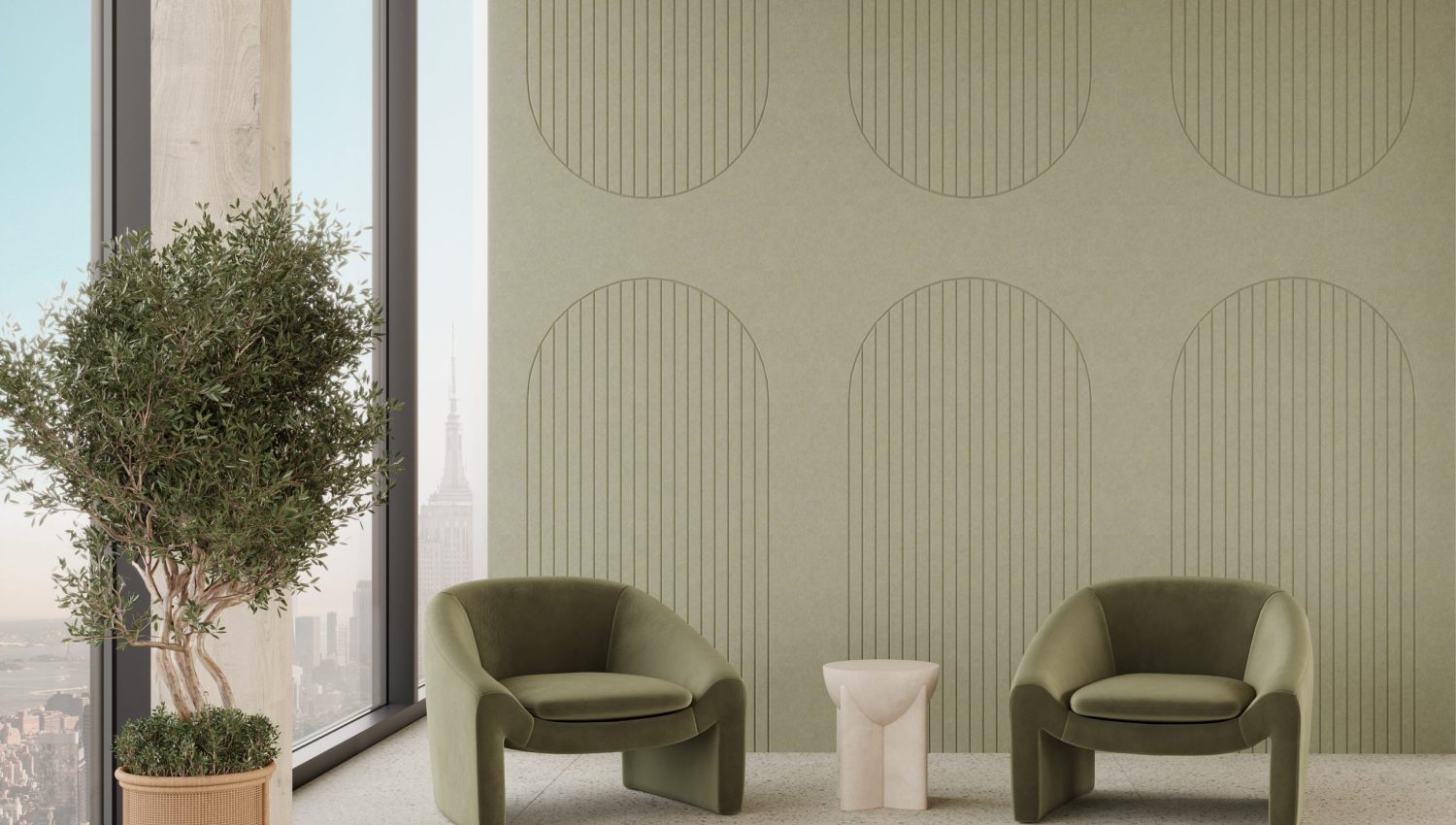 Fracture Wall Panel, Arch | Pistachio | Premier Collection