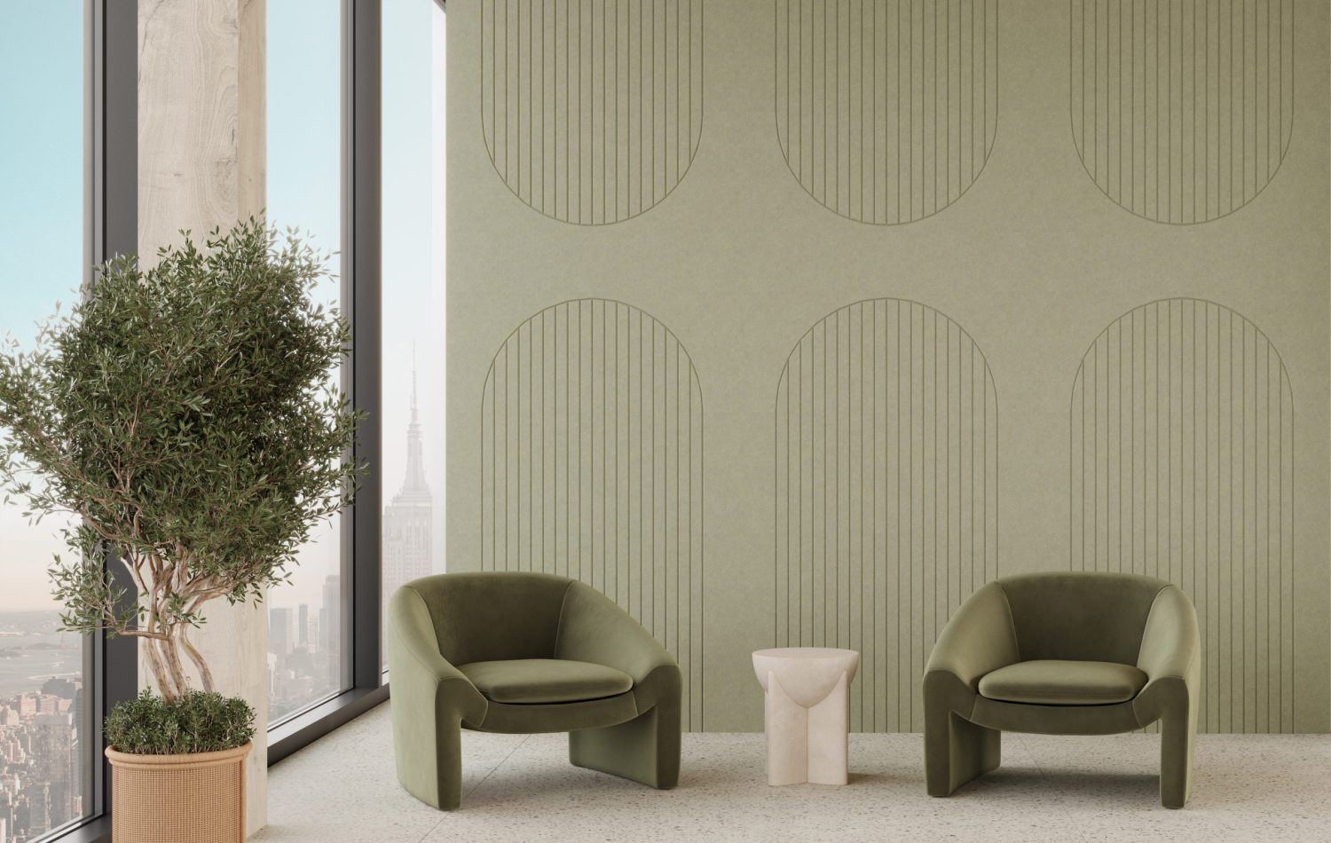Fracture Wall Panel, Arch | Pistachio | Premier Collection