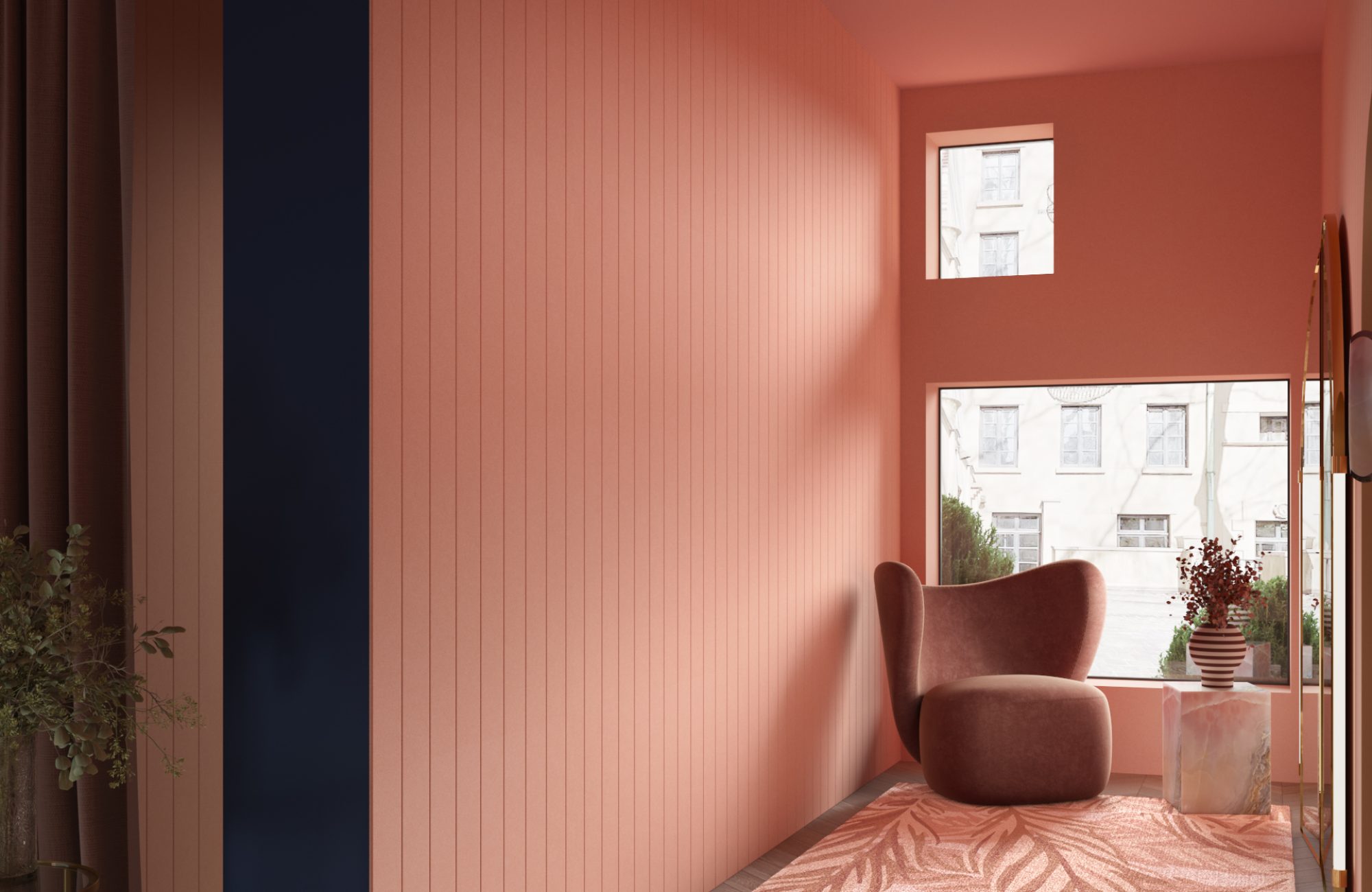 Fracture Wall Panel, Fineline | Flamingo | Premier Collection