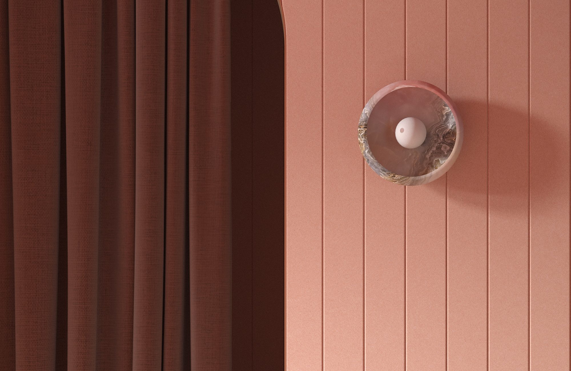 Fracture Wall Panel, Fineline | Flamingo | Premier Collection