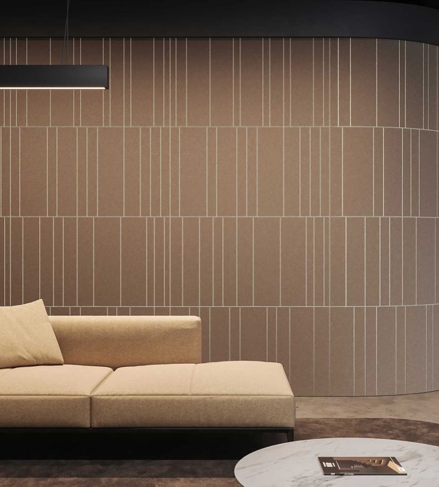 Fracture Two-Tone Wall Panel, Barcode | Umber, Almond | Premier Collection