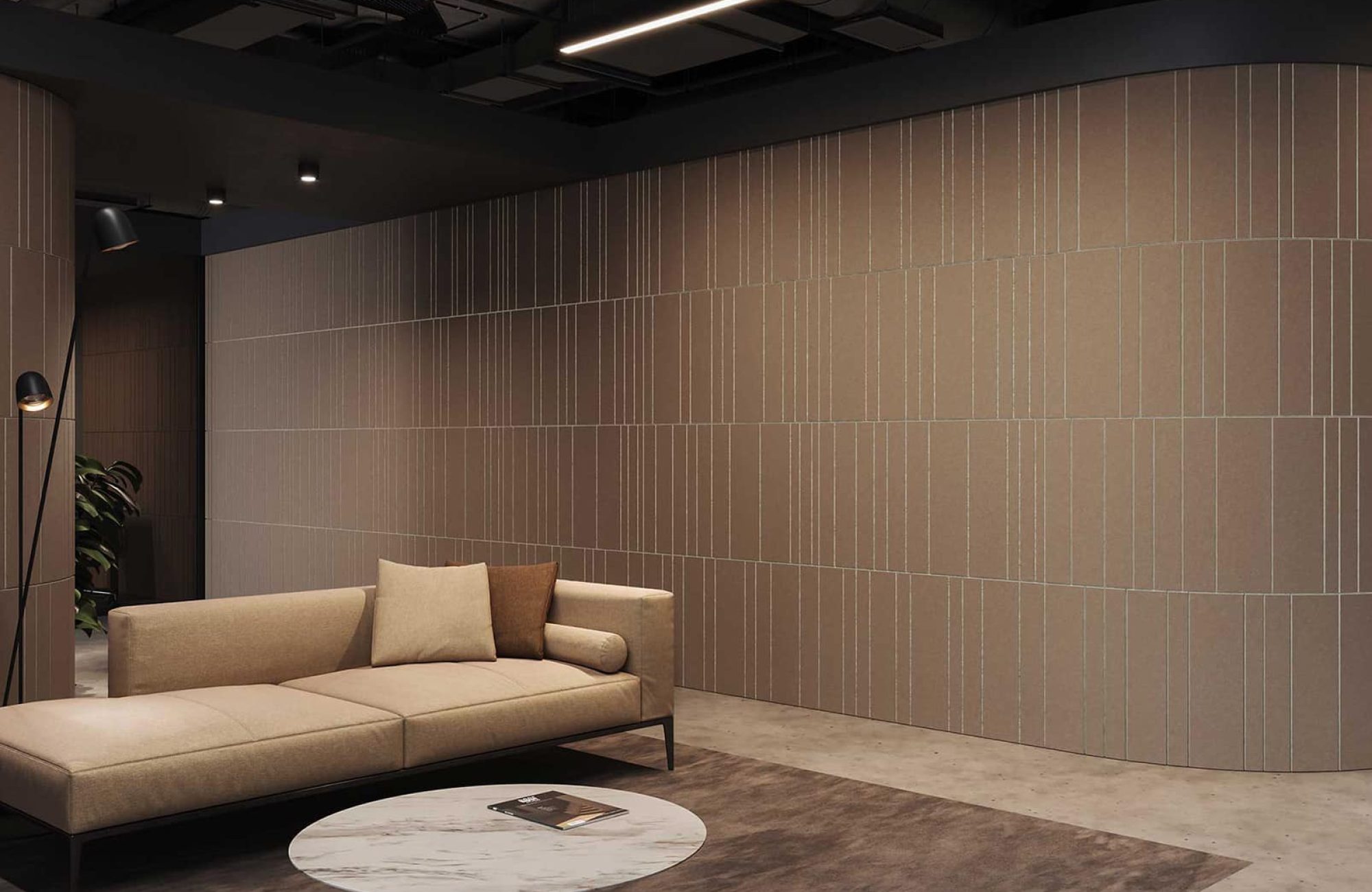 Fracture Two-Tone Wall Panel, Barcode | Umber, Almond | Premier Collection
