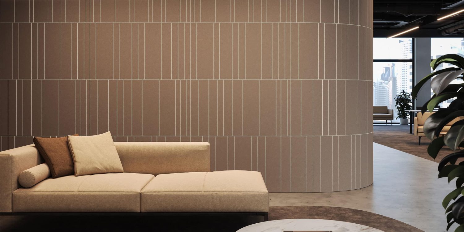 Fracture Two-Tone Wall Panel, Barcode | Umber, Almond | Premier Collection