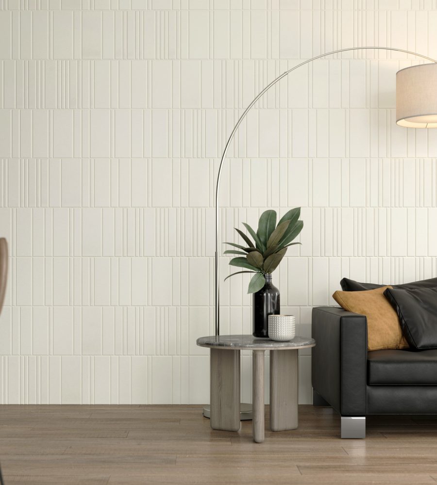 Fracture Tiles, Barcode | White | Premier Collection