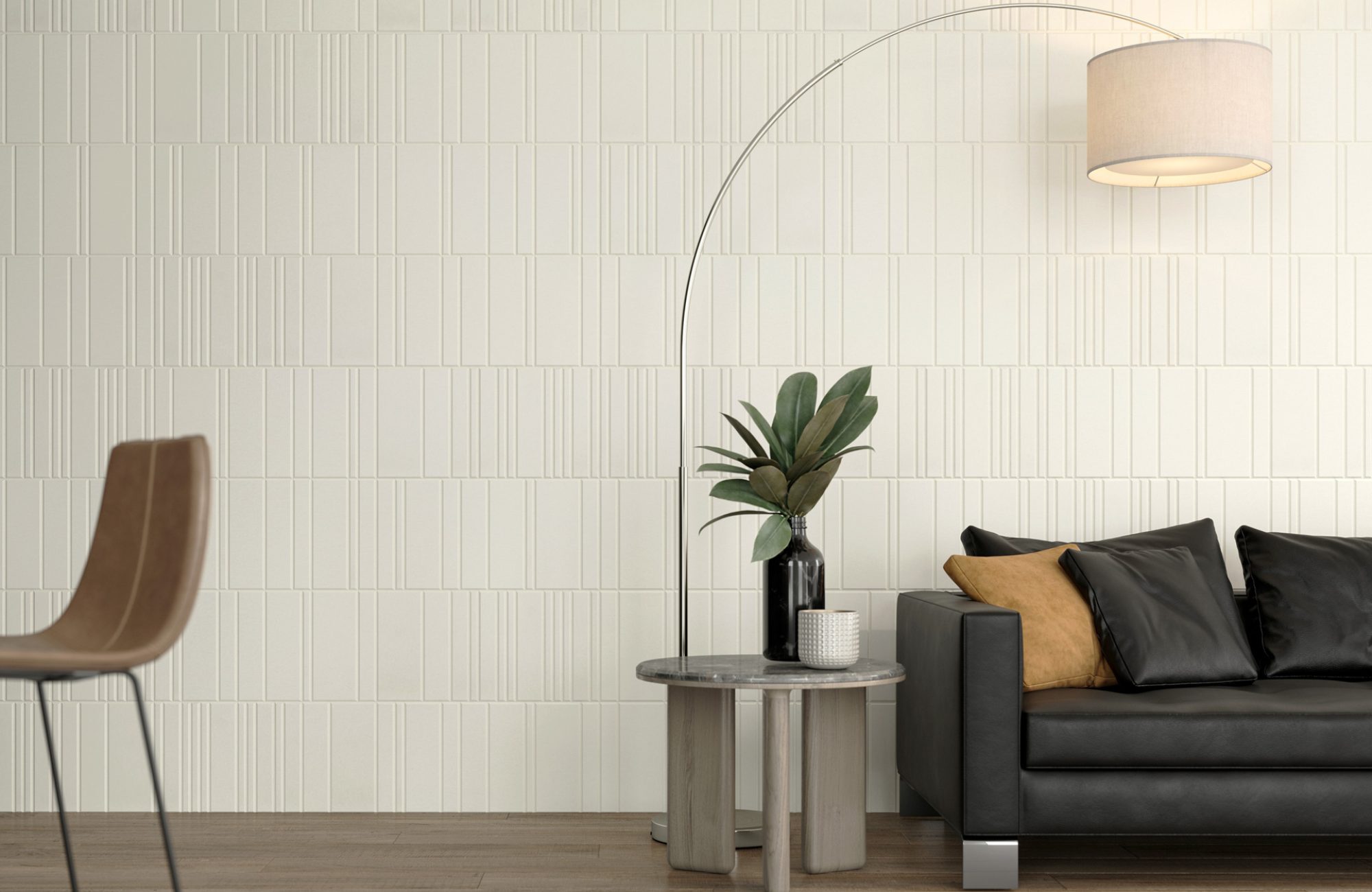 Fracture Tiles, Barcode | White | Premier Collection