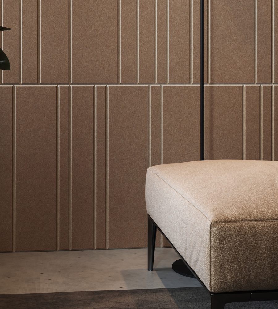 Fracture Two-Tone Wall Panel, Barcode | Umber, Almond | Premier Collection