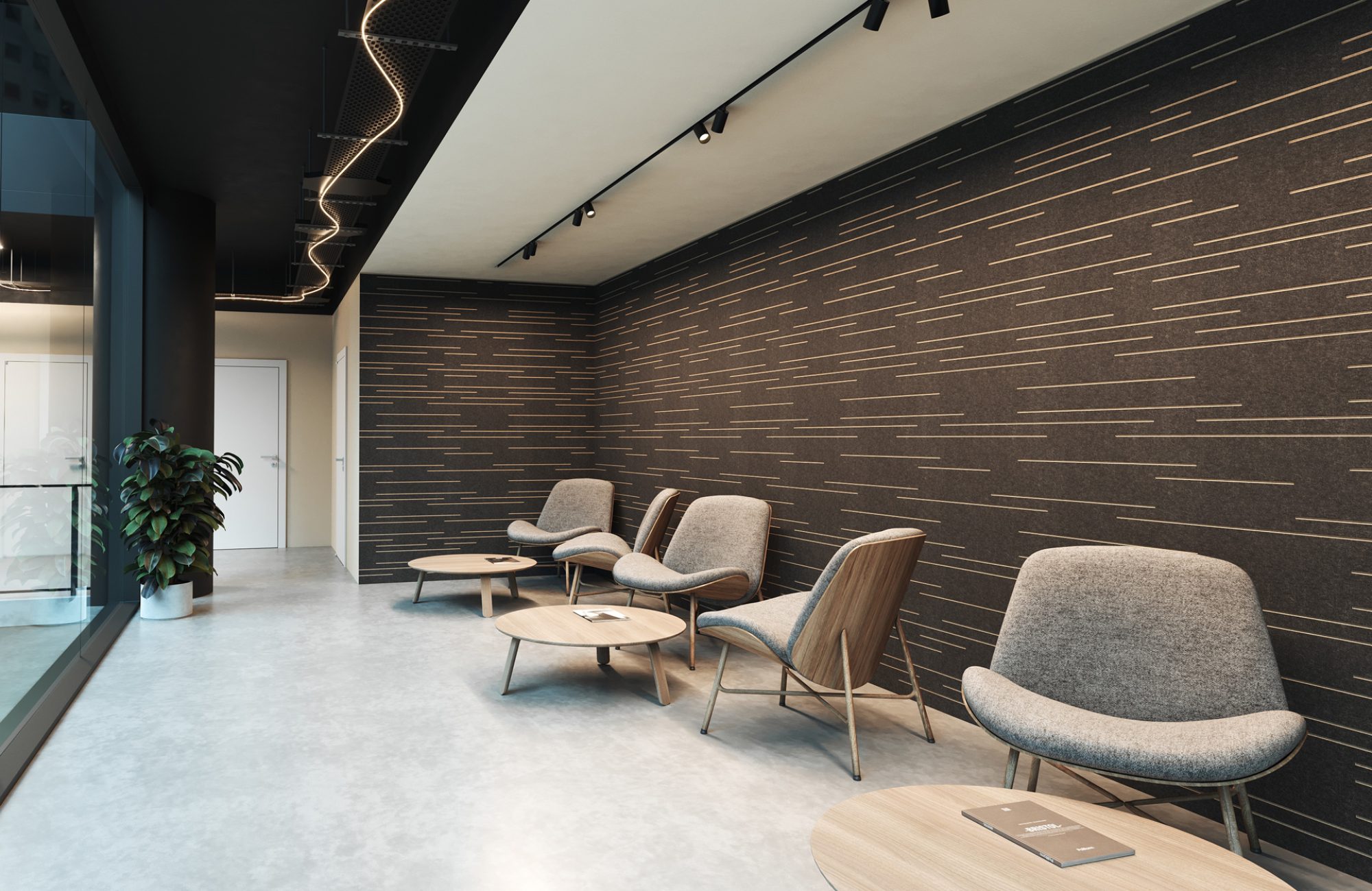 Fracture Two-Tone Wall Panel, Dash | Charcoal, Ivory | Premier Collection