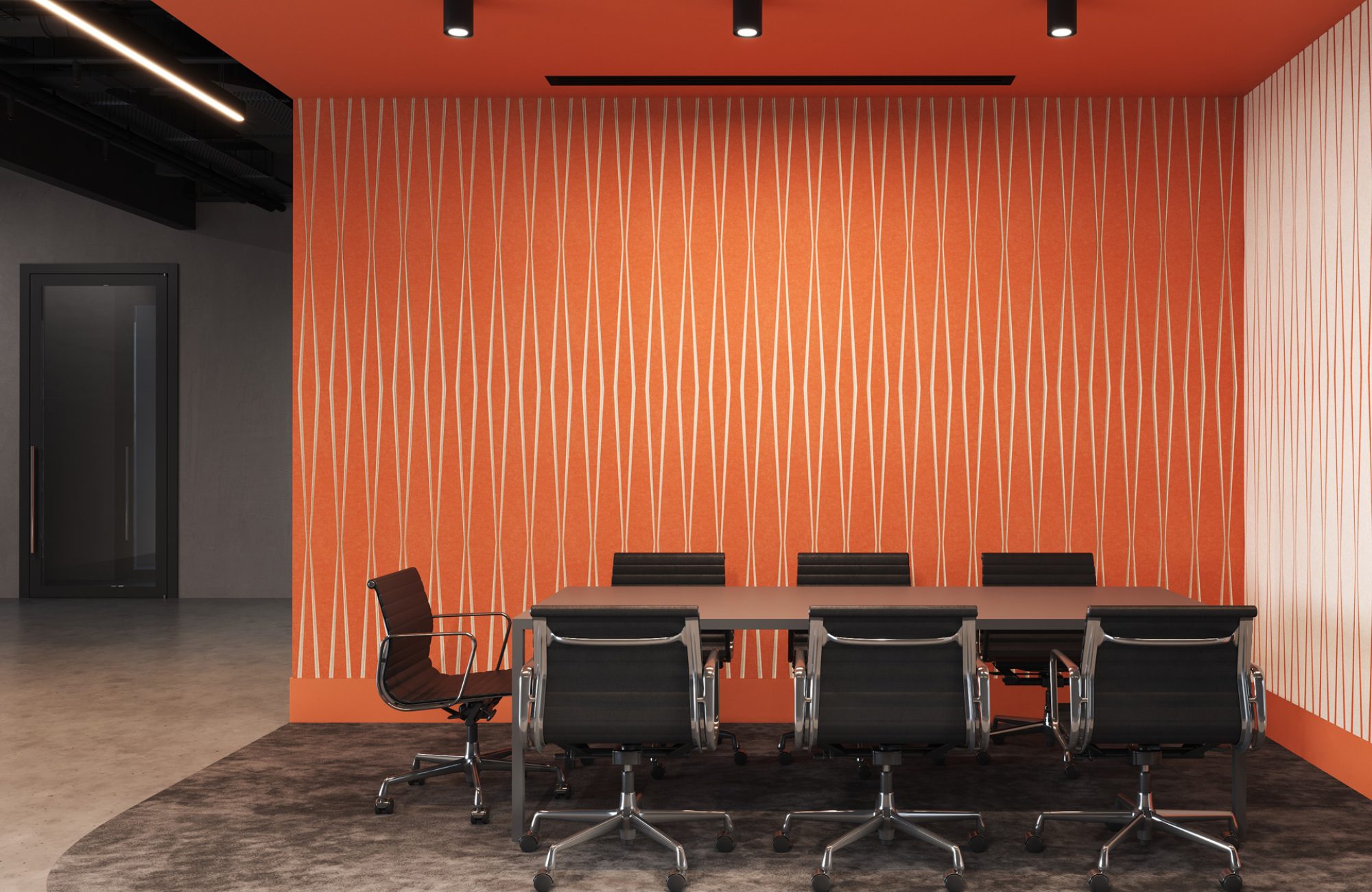 Fracture Two-Tone Wall Panel, Parallax | Carrot, White | Premier Collection