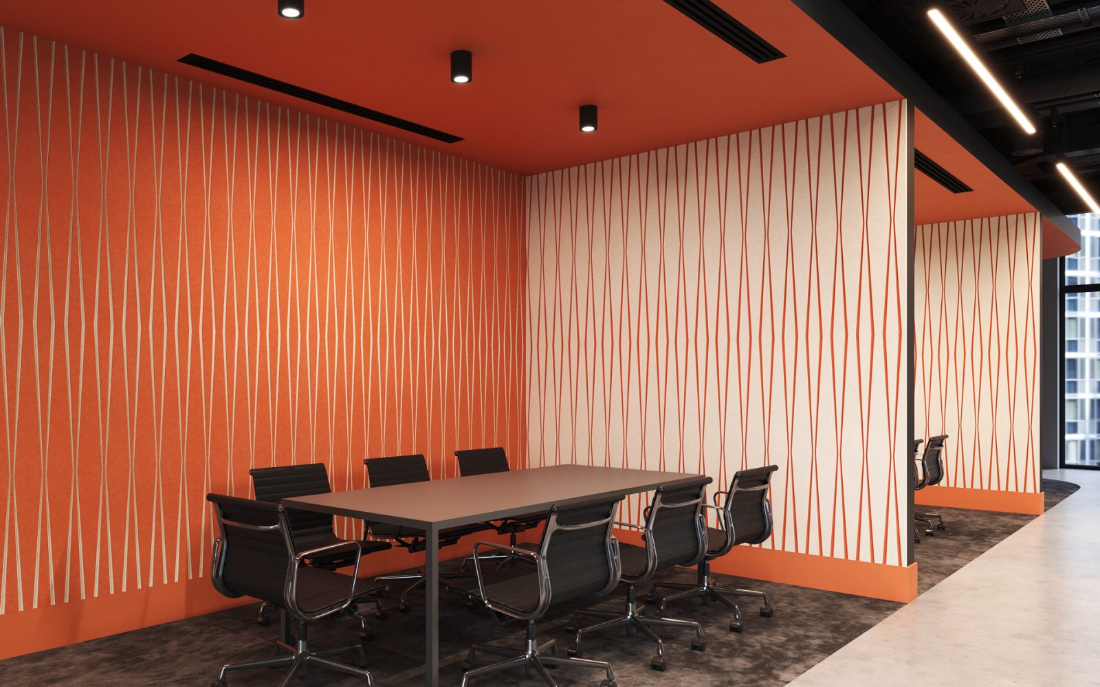 Fracture Two-Tone Wall Panel, Parallax | Carrot, White | Premier Collection