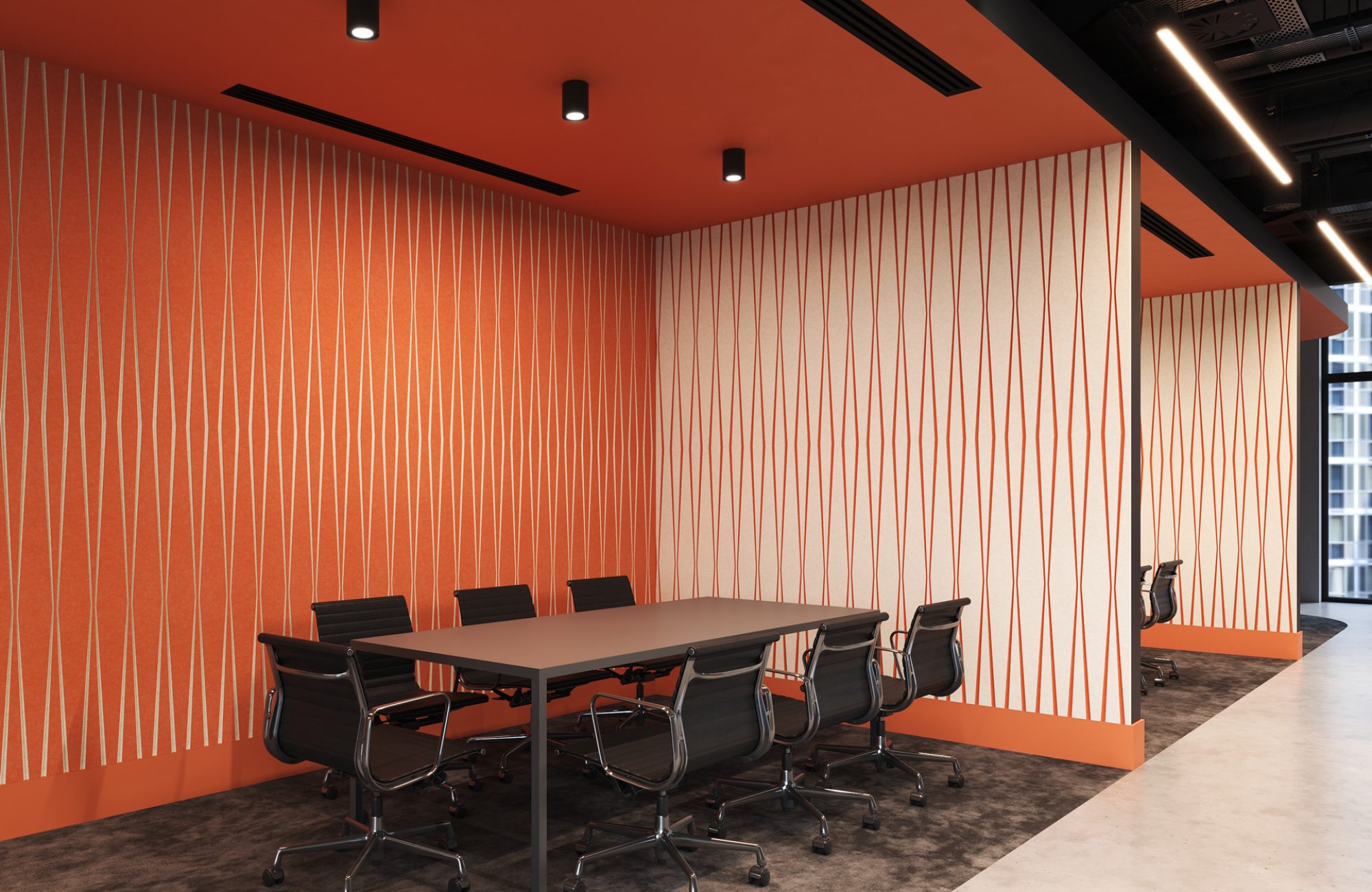 Fracture Two-Tone Wall Panel, Parallax | Carrot, White | Premier Collection