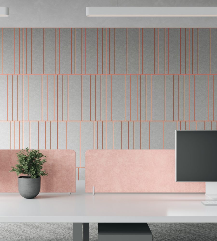Fracture Two-Tone Wall Panel, Barcode | Metal, Flamingo | Premier Collection