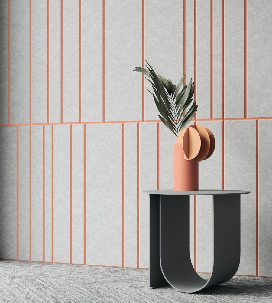 Fracture Two-Tone Wall Panel, Barcode | Metal, Flamingo | Premier Collection