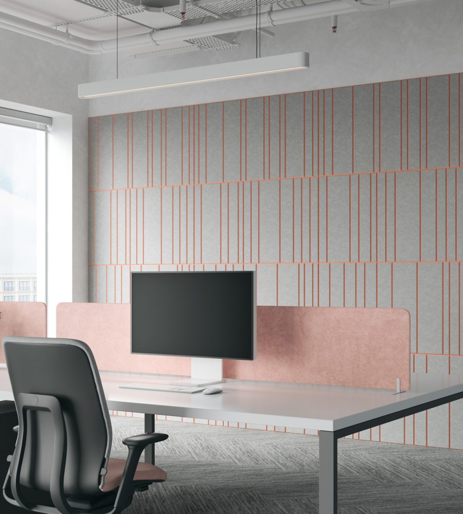 Fracture Two-Tone Wall Panel, Barcode | Metal, Flamingo | Premier Collection