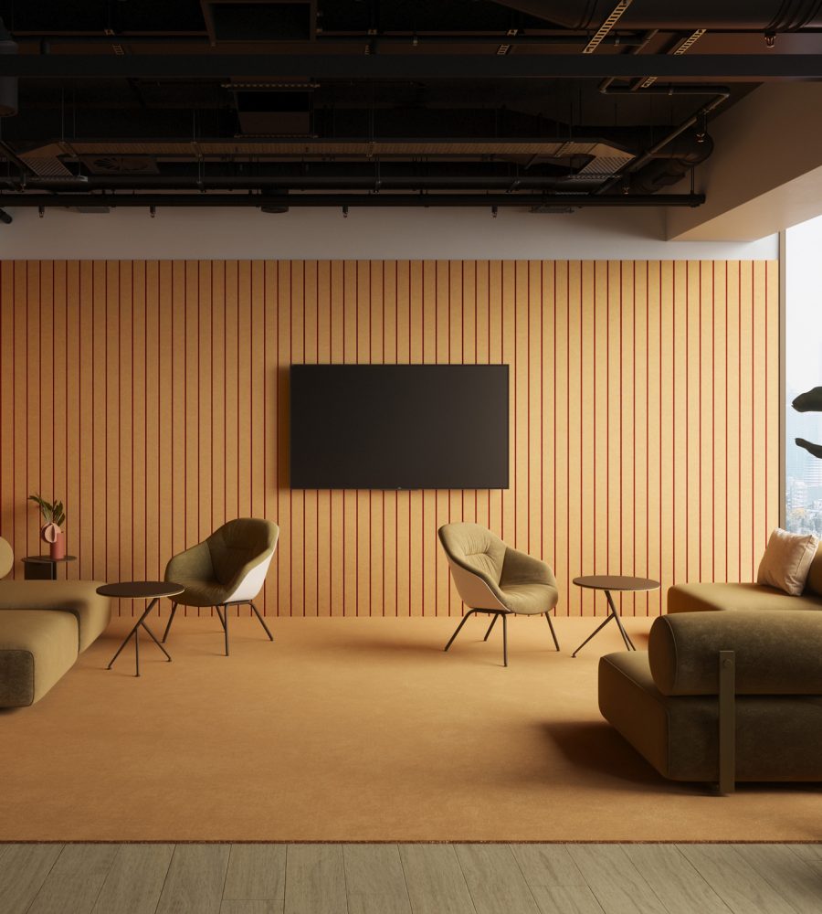 Fracture Two-Tone Wall Panel, Fineline | Turmeric, Currant | Premier Collection