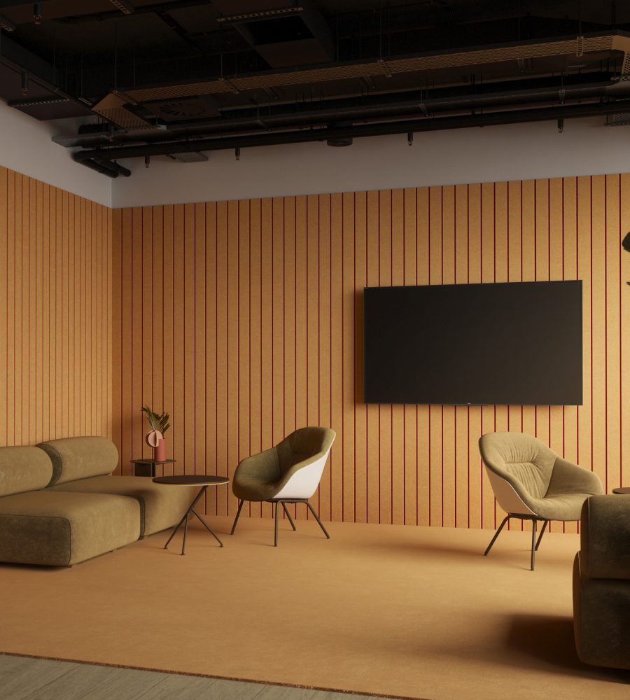 Fracture Two-Tone Wall Panel, Fineline | Turmeric, Currant | Premier Collection