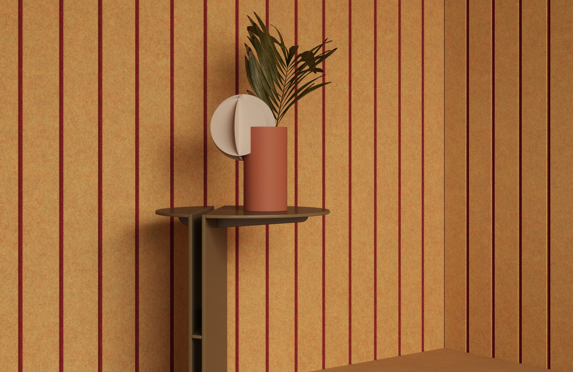 Fracture Two-Tone Wall Panel, Fineline | Turmeric, Currant | Premier Collection