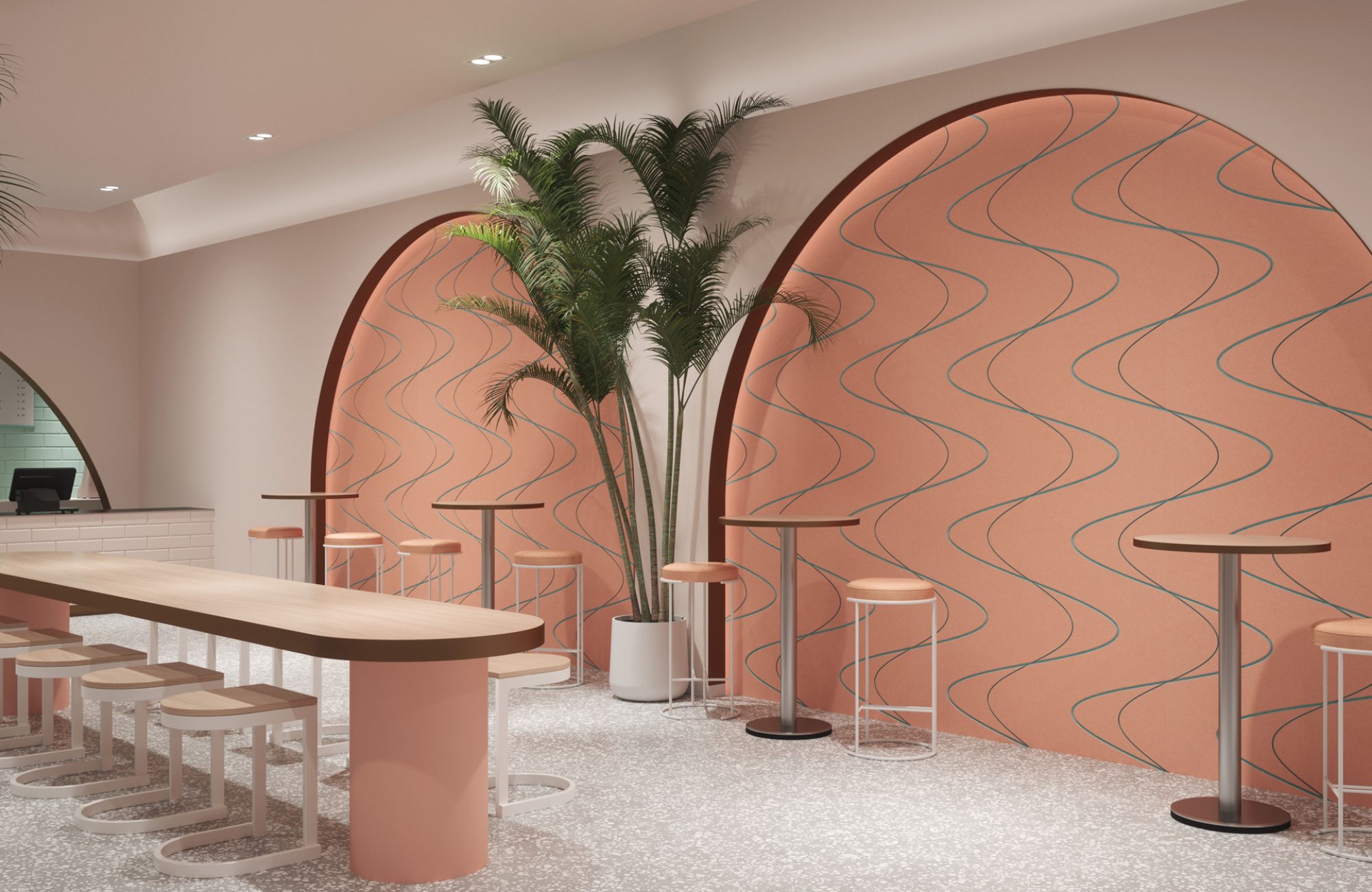 Fracture Two-Tone Wall Panel, Smoke | Flamingo, Sea Salt | Premier Collection